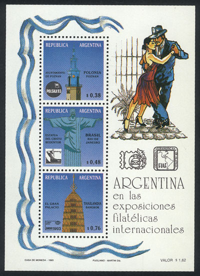 Lot 1033 - Argentina souvenir sheets - Guillermo Jalil - Philatino Auction # 2347 ARGENTINA: Lot 1033 - Argentina souvenir sheets - Guillermo Jalil - Philatino Auction # 2347 ARGENTINA: