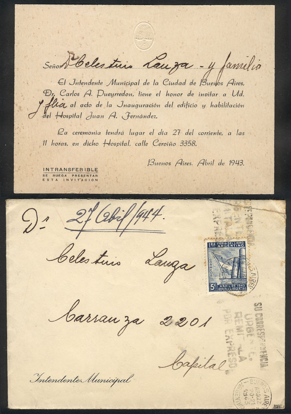 Lot 1383 - Argentina postal history -  Guillermo Jalil - Philatino Auction # 2348 ARGENTINA: General auction with material of all periods, including rarities