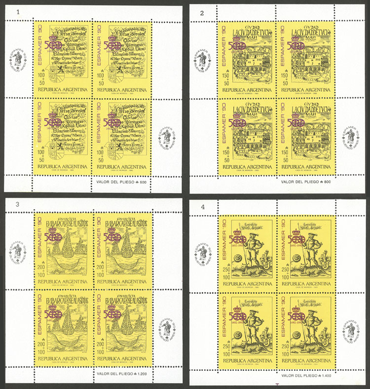Lot 1124 - Argentina souvenir sheets - Guillermo Jalil - Philatino Auction # 2348 ARGENTINA: General auction with material of all periods, including rarities Lot 1124 - Argentina souvenir sheets - Guillermo Jalil - Philatino Auction # 2348 ARGENTINA: General auction with material of all periods, including rarities