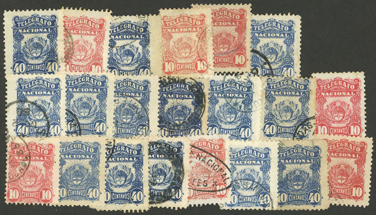 Lot 1291 - Argentina telegraph stamps -  Guillermo Jalil - Philatino Auction # 2348 ARGENTINA: General auction with material of all periods, including rarities