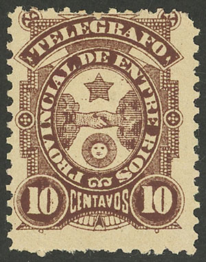 Lot 1290 - Argentina telegraph stamps -  Guillermo Jalil - Philatino Auction # 2348 ARGENTINA: General auction with material of all periods, including rarities