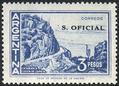 Lot 1255 - Argentina official stamps -  Guillermo Jalil - Philatino Auction # 2348 ARGENTINA: General auction with material of all periods, including rarities