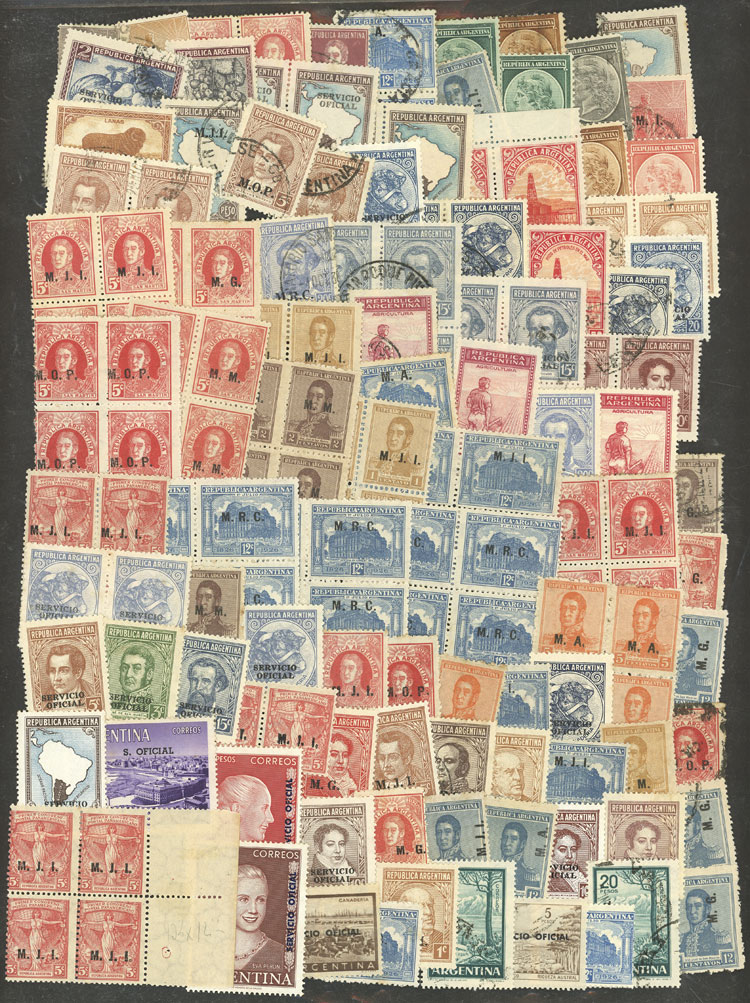 Lot 1278 - Argentina official stamps -  Guillermo Jalil - Philatino Auction # 2348 ARGENTINA: General auction with material of all periods, including rarities