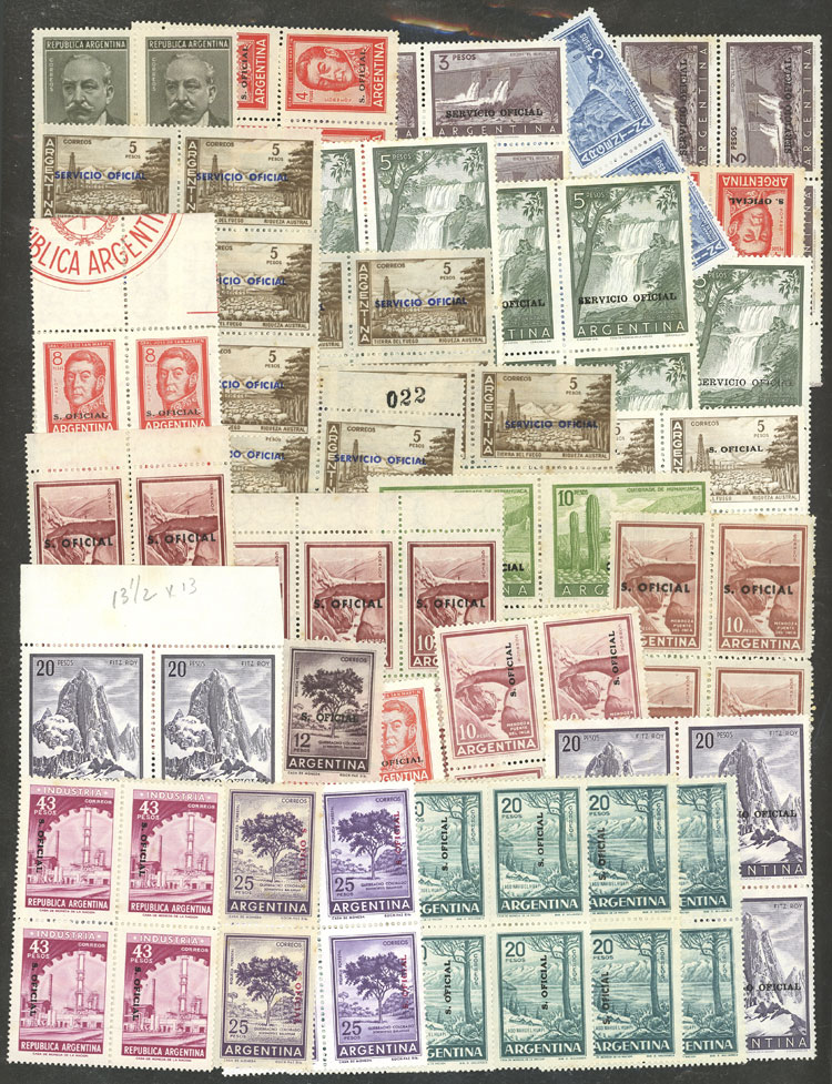 Lot 1279 - Argentina official stamps -  Guillermo Jalil - Philatino Auction # 2348 ARGENTINA: General auction with material of all periods, including rarities