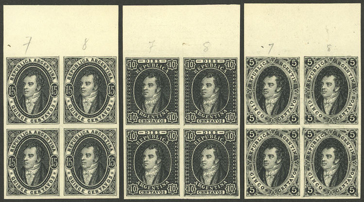 Lot 168 - Argentina rivadavias -  Guillermo Jalil - Philatino Auction # 2348 ARGENTINA: General auction with material of all periods, including rarities