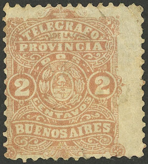Lot 1288 - Argentina telegraph stamps -  Guillermo Jalil - Philatino Auction # 2348 ARGENTINA: General auction with material of all periods, including rarities