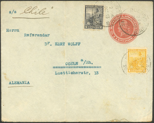 Lot 1352 - Argentina postal history - Guillermo Jalil - Philatino Auction # 2348 ARGENTINA: General auction with material of all periods, including rarities Lot 1352 - Argentina postal history - Guillermo Jalil - Philatino Auction # 2348 ARGENTINA: General auction with material of all periods, including rarities
