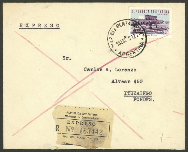 Lot 1435 - Argentina postal history - Guillermo Jalil - Philatino Auction # 2348 ARGENTINA: General auction with material of all periods, including rarities Lot 1435 - Argentina postal history - Guillermo Jalil - Philatino Auction # 2348 ARGENTINA: General auction with material of all periods, including rarities