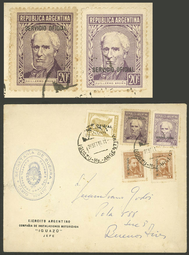 Lot 1273 - Argentina official stamps - postal history -  Guillermo Jalil - Philatino Auction # 2348 ARGENTINA: General auction with material of all periods, including rarities