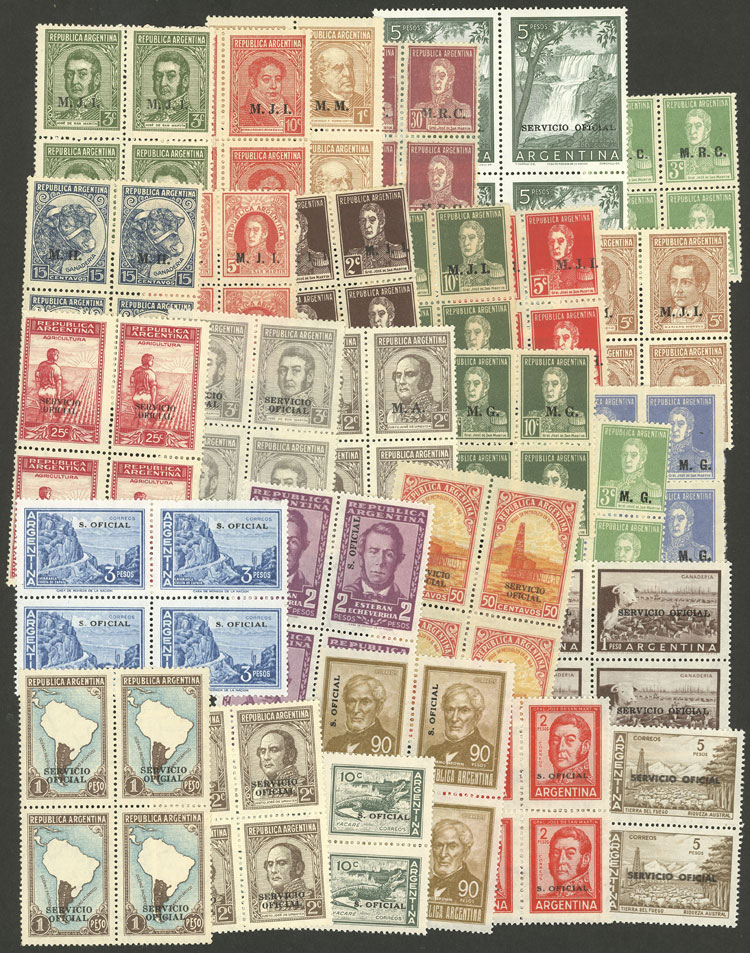 Lot 1281 - Argentina official stamps -  Guillermo Jalil - Philatino Auction # 2348 ARGENTINA: General auction with material of all periods, including rarities