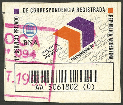 Lot 1299 - Argentina private posts -  Guillermo Jalil - Philatino Auction # 2348 ARGENTINA: General auction with material of all periods, including rarities