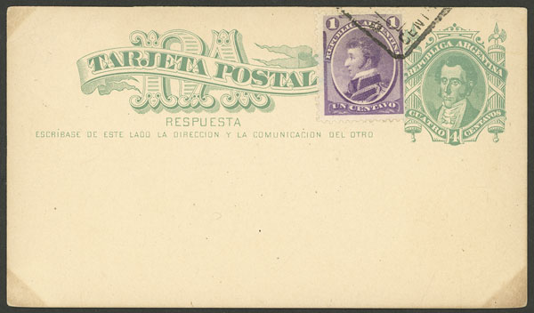 Lot 1327 - Argentina Postal stationery - Guillermo Jalil - Philatino Auction # 2348 ARGENTINA: General auction with material of all periods, including rarities Lot 1327 - Argentina Postal stationery - Guillermo Jalil - Philatino Auction # 2348 ARGENTINA: General auction with material of all periods, including rarities