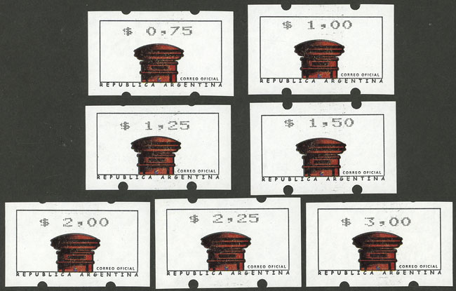 Lot 1296 - Argentina variable value stamps -  Guillermo Jalil - Philatino Auction # 2348 ARGENTINA: General auction with material of all periods, including rarities