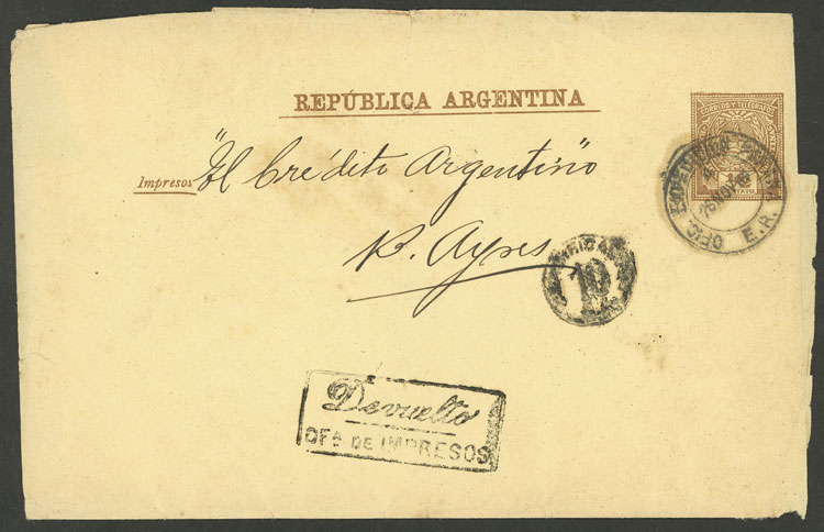 Lot 1348 - Argentina postal history - Guillermo Jalil - Philatino Auction # 2348 ARGENTINA: General auction with material of all periods, including rarities Lot 1348 - Argentina postal history - Guillermo Jalil - Philatino Auction # 2348 ARGENTINA: General auction with material of all periods, including rarities