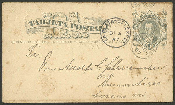 Lot 1347 - Argentina postal history - Guillermo Jalil - Philatino Auction # 2348 ARGENTINA: General auction with material of all periods, including rarities Lot 1347 - Argentina postal history - Guillermo Jalil - Philatino Auction # 2348 ARGENTINA: General auction with material of all periods, including rarities