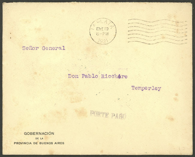 Lot 1356 - Argentina postal history - Guillermo Jalil - Philatino Auction # 2348 ARGENTINA: General auction with material of all periods, including rarities Lot 1356 - Argentina postal history - Guillermo Jalil - Philatino Auction # 2348 ARGENTINA: General auction with material of all periods, including rarities