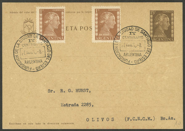 Lot 1415 - Argentina postal history -  Guillermo Jalil - Philatino Auction # 2348 ARGENTINA: General auction with material of all periods, including rarities