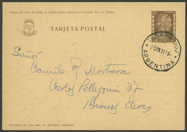 Lot 1421 - Argentina postal history -  Guillermo Jalil - Philatino Auction # 2348 ARGENTINA: General auction with material of all periods, including rarities