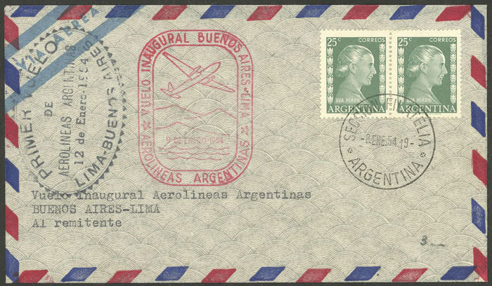 Lot 1416 - Argentina postal history -  Guillermo Jalil - Philatino Auction # 2348 ARGENTINA: General auction with material of all periods, including rarities