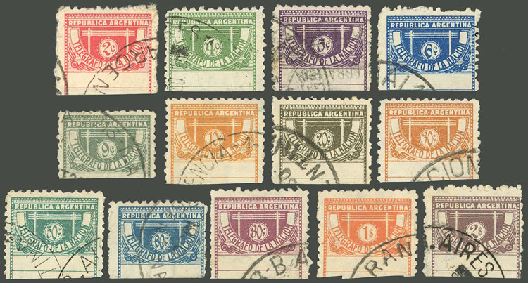 Lot 1287 - Argentina telegraph stamps -  Guillermo Jalil - Philatino Auction # 2348 ARGENTINA: General auction with material of all periods, including rarities