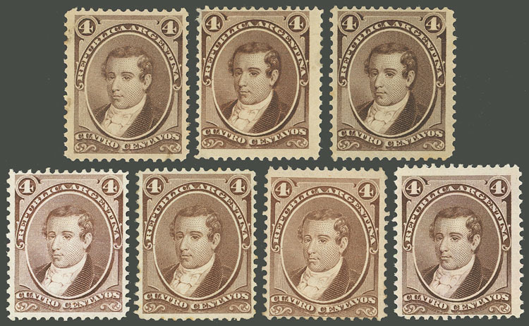 Lot 176 - Argentina general issues -  Guillermo Jalil - Philatino Auction # 2348 ARGENTINA: General auction with material of all periods, including rarities