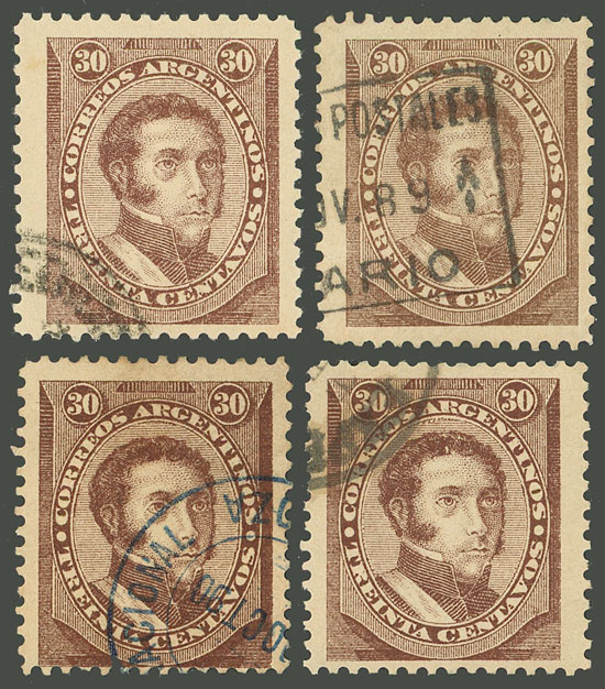 Lot 230 - Argentina general issues -  Guillermo Jalil - Philatino Auction # 2348 ARGENTINA: General auction with material of all periods, including rarities