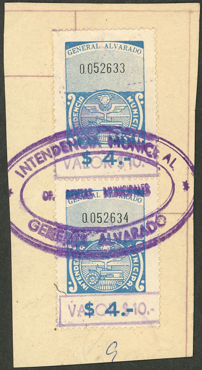Lot 1487 - Argentina revenue stamps -  Guillermo Jalil - Philatino Auction # 2348 ARGENTINA: General auction with material of all periods, including rarities