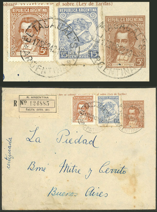 Lot 1381 - Argentina postal history -  Guillermo Jalil - Philatino Auction # 2348 ARGENTINA: General auction with material of all periods, including rarities