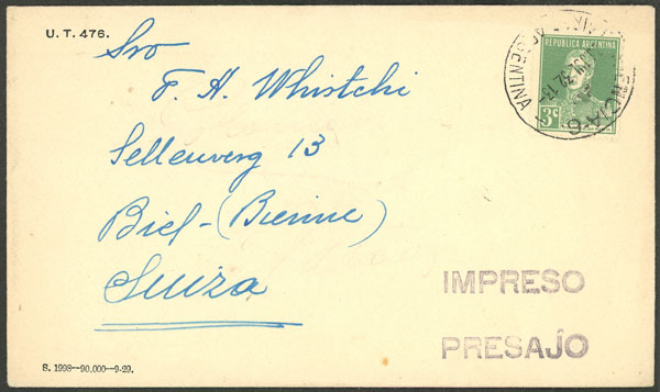 Lot 1363 - Argentina postal history - Guillermo Jalil - Philatino Auction # 2348 ARGENTINA: General auction with material of all periods, including rarities Lot 1363 - Argentina postal history - Guillermo Jalil - Philatino Auction # 2348 ARGENTINA: General auction with material of all periods, including rarities