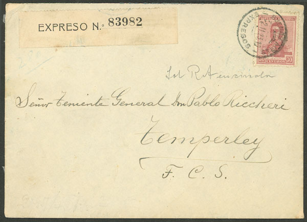 Lot 1360 - Argentina postal history - Guillermo Jalil - Philatino Auction # 2348 ARGENTINA: General auction with material of all periods, including rarities Lot 1360 - Argentina postal history - Guillermo Jalil - Philatino Auction # 2348 ARGENTINA: General auction with material of all periods, including rarities