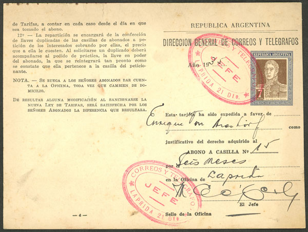 Lot 1304 - Argentina Postal stationery - Guillermo Jalil - Philatino Auction # 2348 ARGENTINA: General auction with material of all periods, including rarities Lot 1304 - Argentina Postal stationery - Guillermo Jalil - Philatino Auction # 2348 ARGENTINA: General auction with material of all periods, including rarities