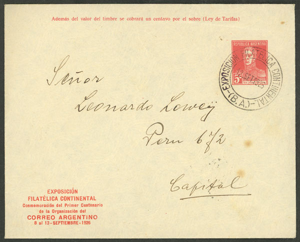 Lot 1319 - Argentina Postal stationery - Guillermo Jalil - Philatino Auction # 2348 ARGENTINA: General auction with material of all periods, including rarities Lot 1319 - Argentina Postal stationery - Guillermo Jalil - Philatino Auction # 2348 ARGENTINA: General auction with material of all periods, including rarities