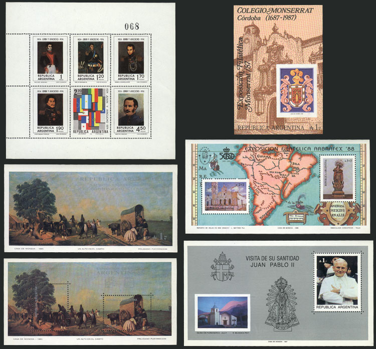 Lot 1116 - Argentina souvenir sheets - Guillermo Jalil - Philatino Auction # 2348 ARGENTINA: General auction with material of all periods, including rarities Lot 1116 - Argentina souvenir sheets - Guillermo Jalil - Philatino Auction # 2348 ARGENTINA: General auction with material of all periods, including rarities
