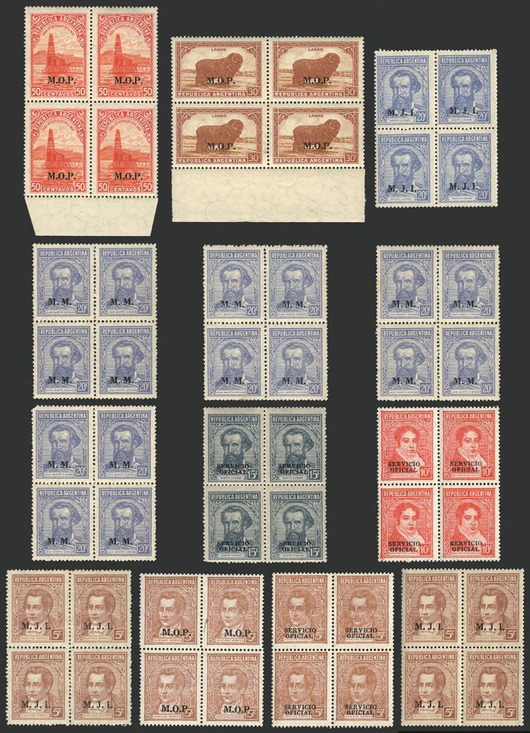 Lot 1205 - Argentina official stamps - Guillermo Jalil - Philatino Auction # 2348 ARGENTINA: General auction with material of all periods, including rarities Lot 1205 - Argentina official stamps - Guillermo Jalil - Philatino Auction # 2348 ARGENTINA: General auction with material of all periods, including rarities