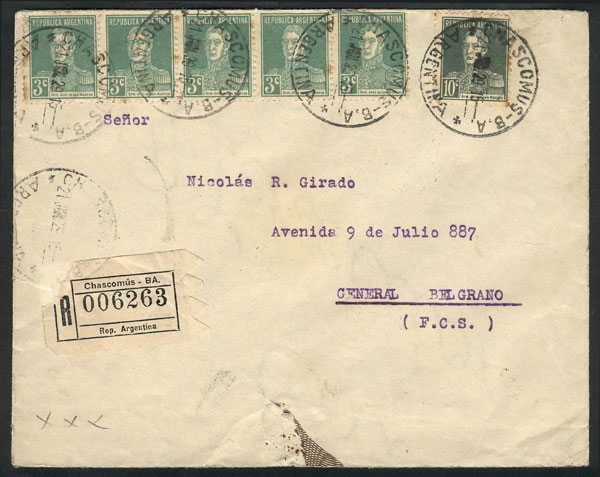 Lot 1357 - Argentina postal history -  Guillermo Jalil - Philatino Auction # 2401 ARGENTINA: 