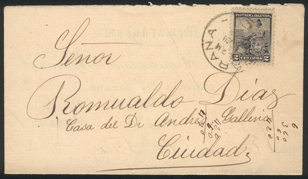 Lot 1343 - Argentina postal history - Guillermo Jalil - Philatino Auction # 2401 ARGENTINA: Lot 1343 - Argentina postal history - Guillermo Jalil - Philatino Auction # 2401 ARGENTINA:
