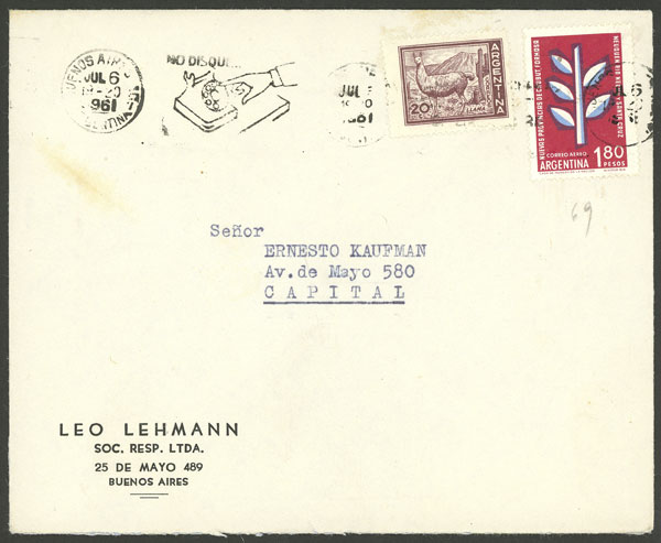 Lot 1414 - Argentina postal history - Guillermo Jalil - Philatino Auction # 2401 ARGENTINA: Lot 1414 - Argentina postal history - Guillermo Jalil - Philatino Auction # 2401 ARGENTINA: