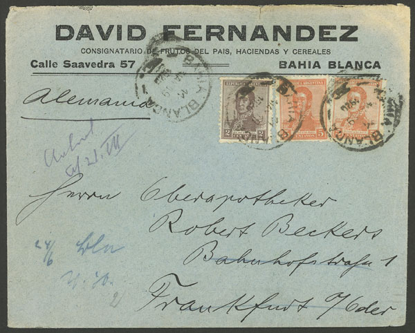 Lot 1350 - Argentina postal history - Guillermo Jalil - Philatino Auction # 2401 ARGENTINA: Lot 1350 - Argentina postal history - Guillermo Jalil - Philatino Auction # 2401 ARGENTINA: