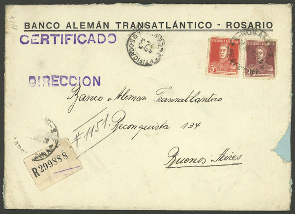 Lot 1375 - Argentina postal history -  Guillermo Jalil - Philatino Auction # 2401 ARGENTINA: 