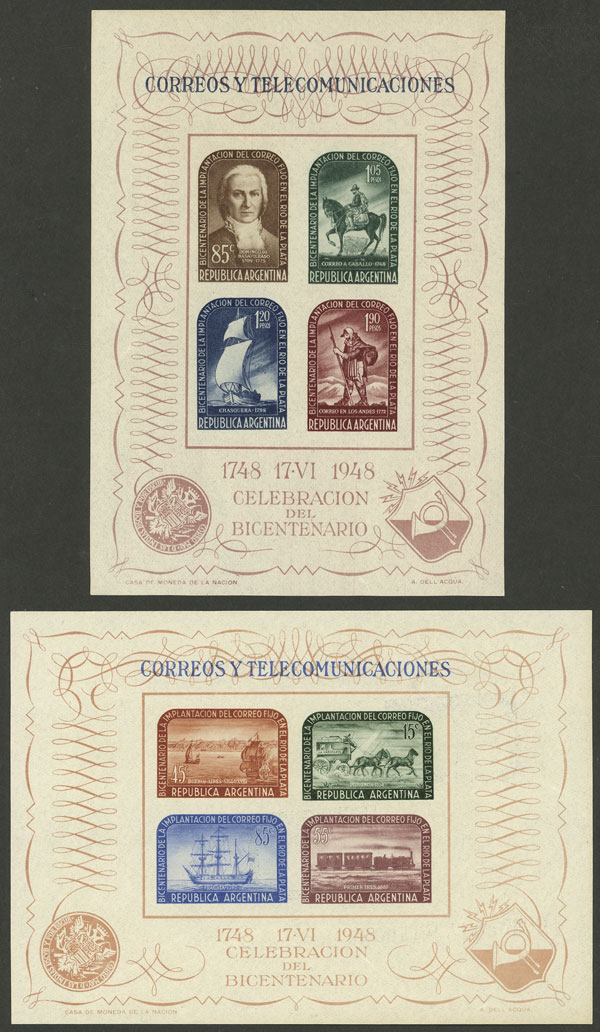 Lot 1149 - Argentina souvenir sheets -  Guillermo Jalil - Philatino Auction # 2401 ARGENTINA: 