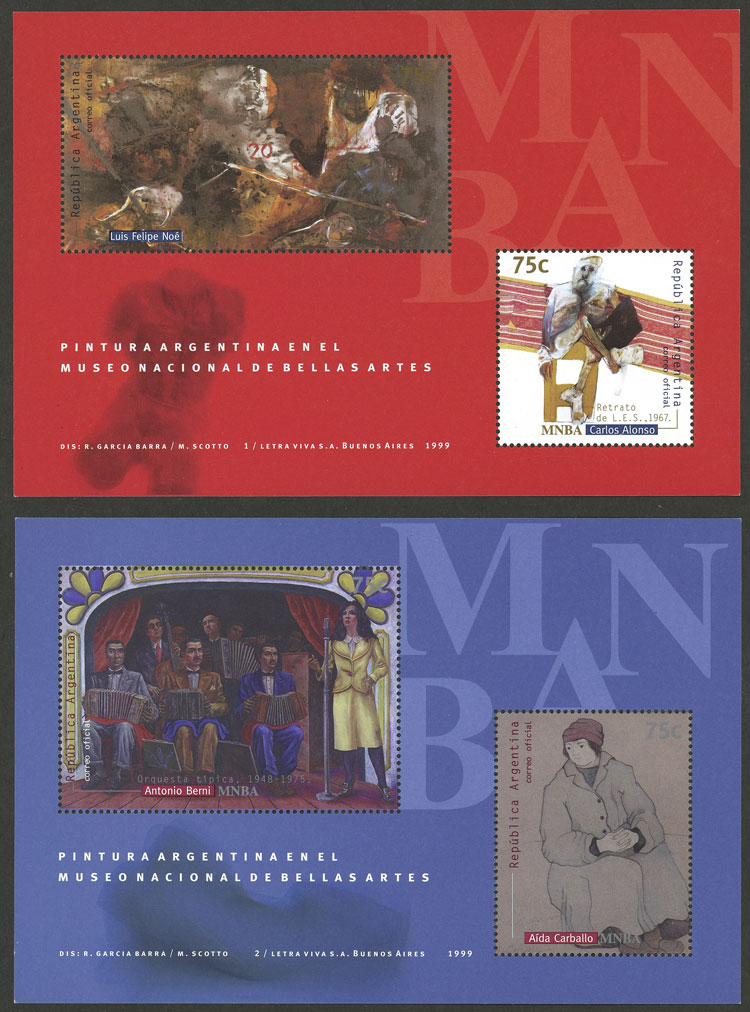 Lot 1190 - Argentina souvenir sheets - Guillermo Jalil - Philatino Auction # 2401 ARGENTINA: Lot 1190 - Argentina souvenir sheets - Guillermo Jalil - Philatino Auction # 2401 ARGENTINA: