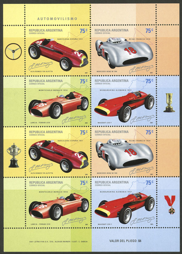 Lot 1208 - Argentina souvenir sheets -  Guillermo Jalil - Philatino Auction # 2401 ARGENTINA: 