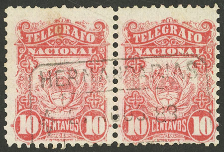 Lot 1308 - Argentina telegraph stamps - Guillermo Jalil - Philatino Auction # 2401 ARGENTINA: Lot 1308 - Argentina telegraph stamps - Guillermo Jalil - Philatino Auction # 2401 ARGENTINA: