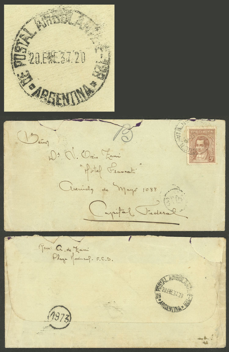 Lot 1378 - Argentina postal history -  Guillermo Jalil - Philatino Auction # 2401 ARGENTINA: 