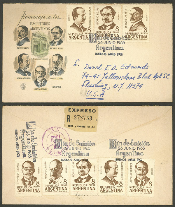 Lot 843 - Argentina general issues -  Guillermo Jalil - Philatino Auction # 2401 ARGENTINA: 