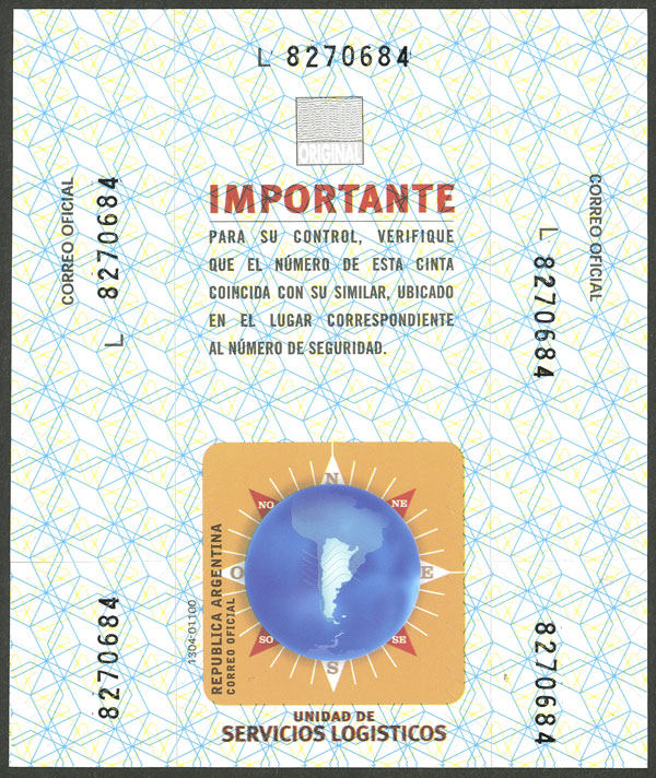 Lot 1226 - Argentina parcel post seals -  Guillermo Jalil - Philatino Auction # 2401 ARGENTINA: 