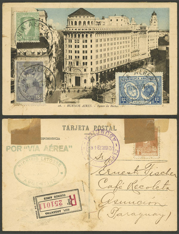 Lot 1355 - Argentina postal history -  Guillermo Jalil - Philatino Auction # 2401 ARGENTINA: 