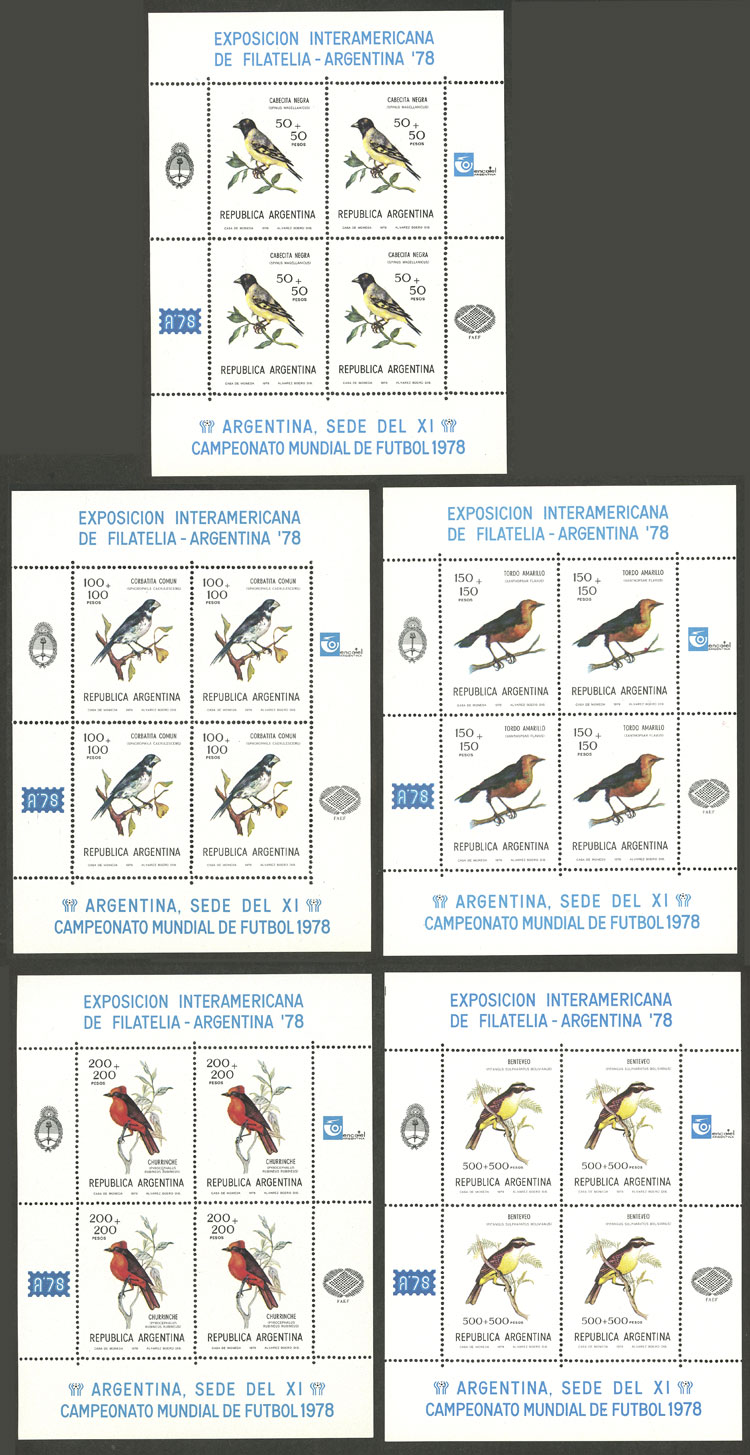 Lot 1160 - Argentina souvenir sheets - Guillermo Jalil - Philatino Auction # 2401 ARGENTINA: Lot 1160 - Argentina souvenir sheets - Guillermo Jalil - Philatino Auction # 2401 ARGENTINA: