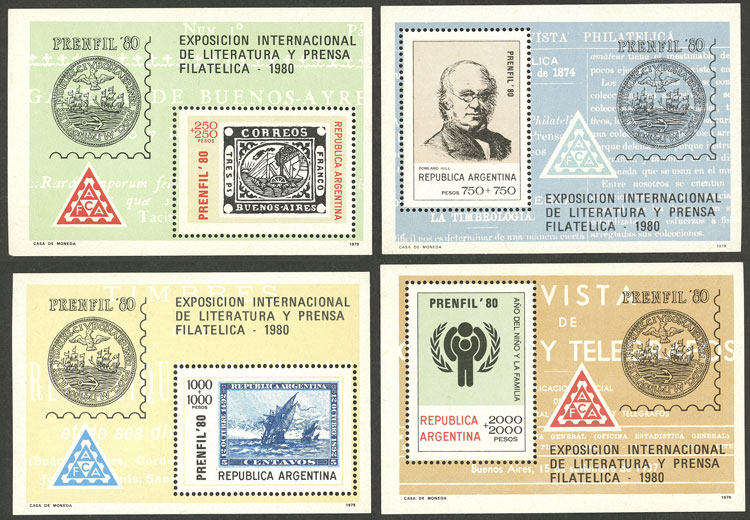 Lot 1163 - Argentina souvenir sheets - Guillermo Jalil - Philatino Auction # 2401 ARGENTINA: Lot 1163 - Argentina souvenir sheets - Guillermo Jalil - Philatino Auction # 2401 ARGENTINA: