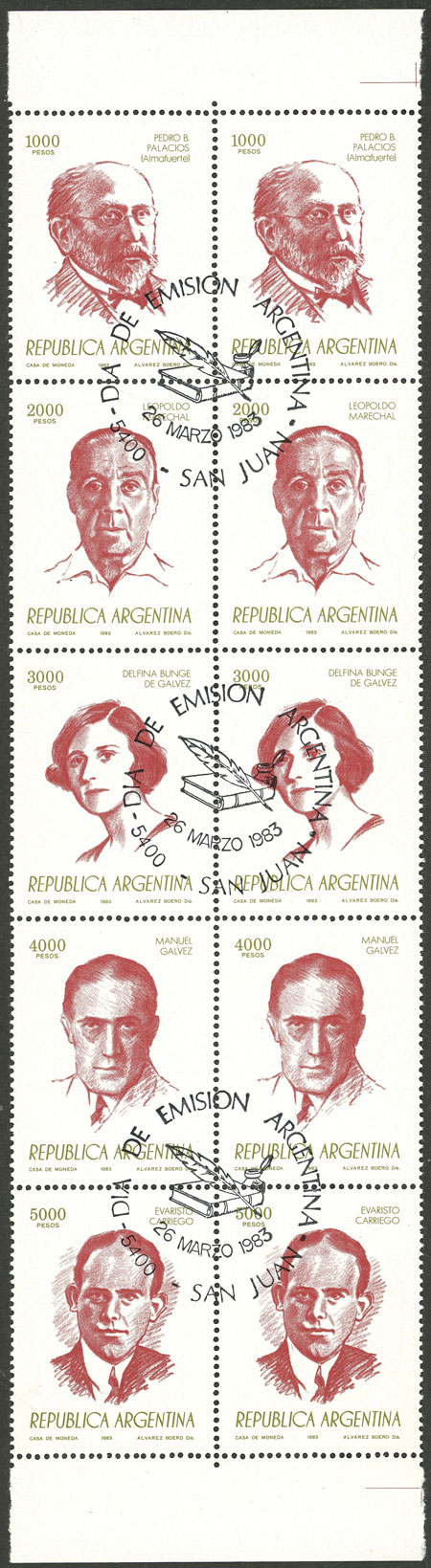 Lot 994 - Argentina general issues - Guillermo Jalil - Philatino Auction # 2401 ARGENTINA: Lot 994 - Argentina general issues - Guillermo Jalil - Philatino Auction # 2401 ARGENTINA: